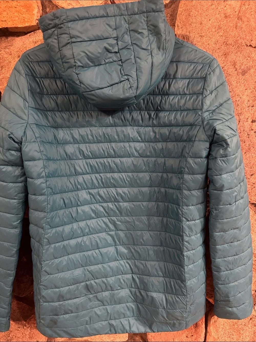 Lands' End Teal Blue Hooded Packable Puffer Jacket - Kids xxl size 18-20